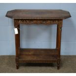 20th C oak side table.