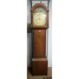 19th C oak longcase clock.