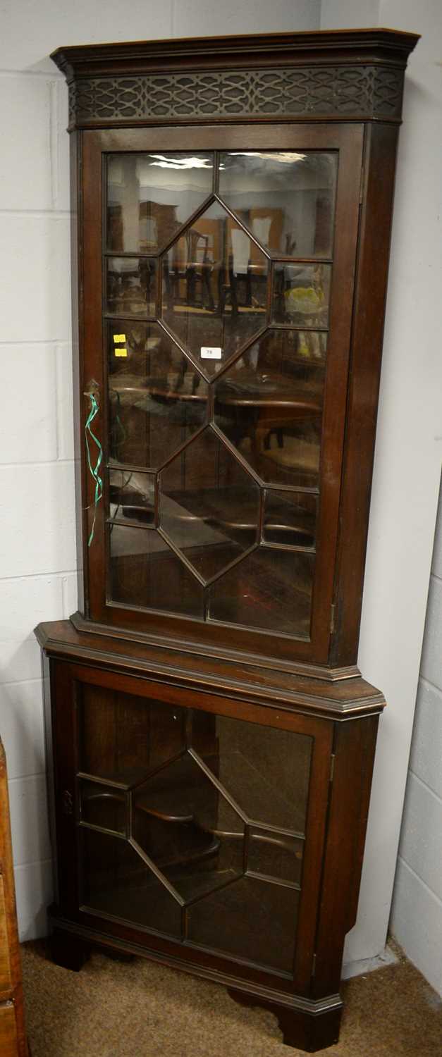 20th C walnut occasional table and an early 20th C mahogany corner cabinet. - Image 4 of 4