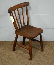 Late 19th C ash and elm child's chair.