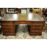 20th C mahogany partner's desk.