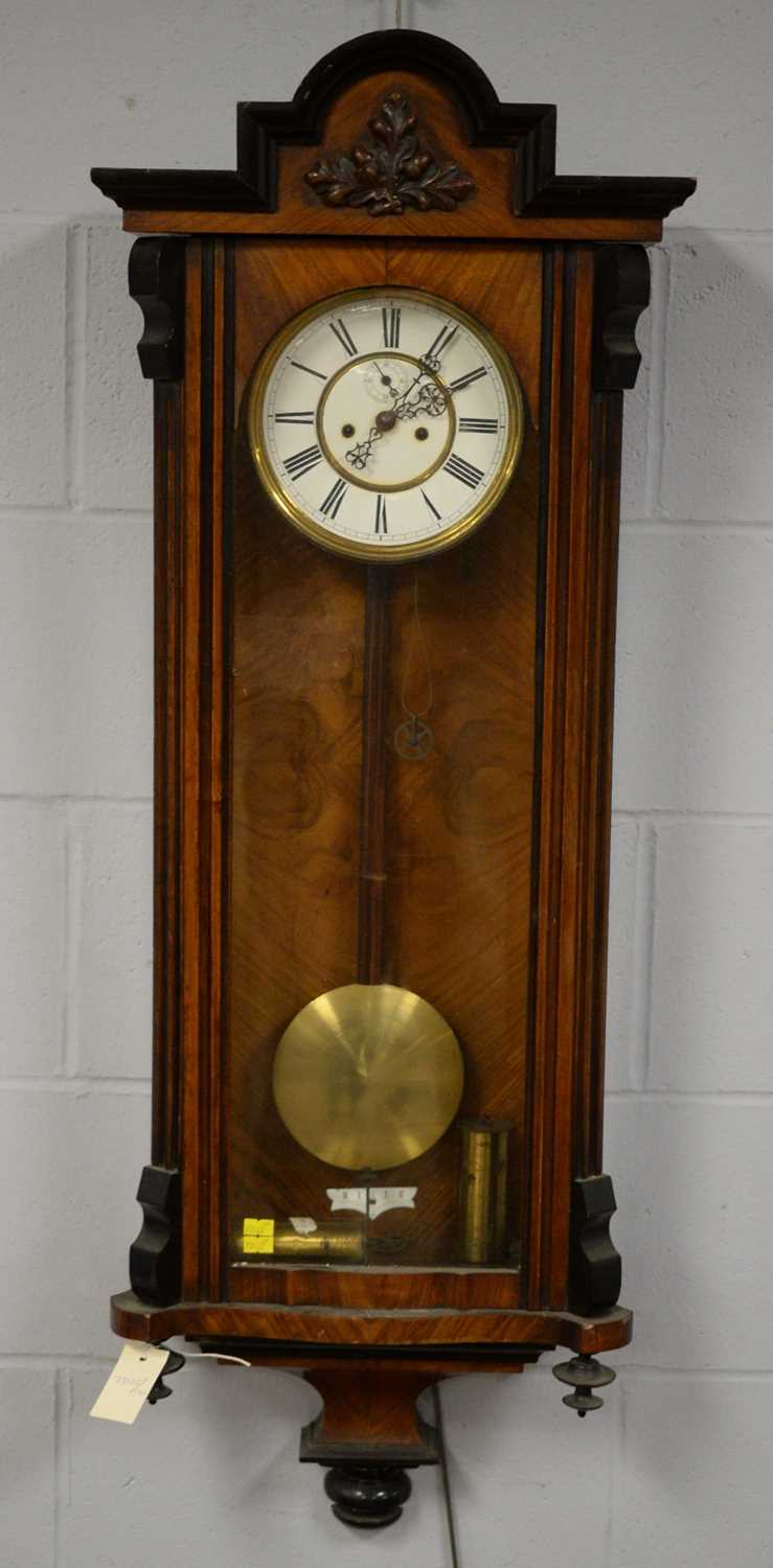 Walnut Vienna wall clock c1900