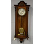 Walnut Vienna wall clock c1900