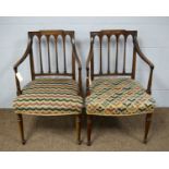 Two late 19th C mahogany carver chairs.