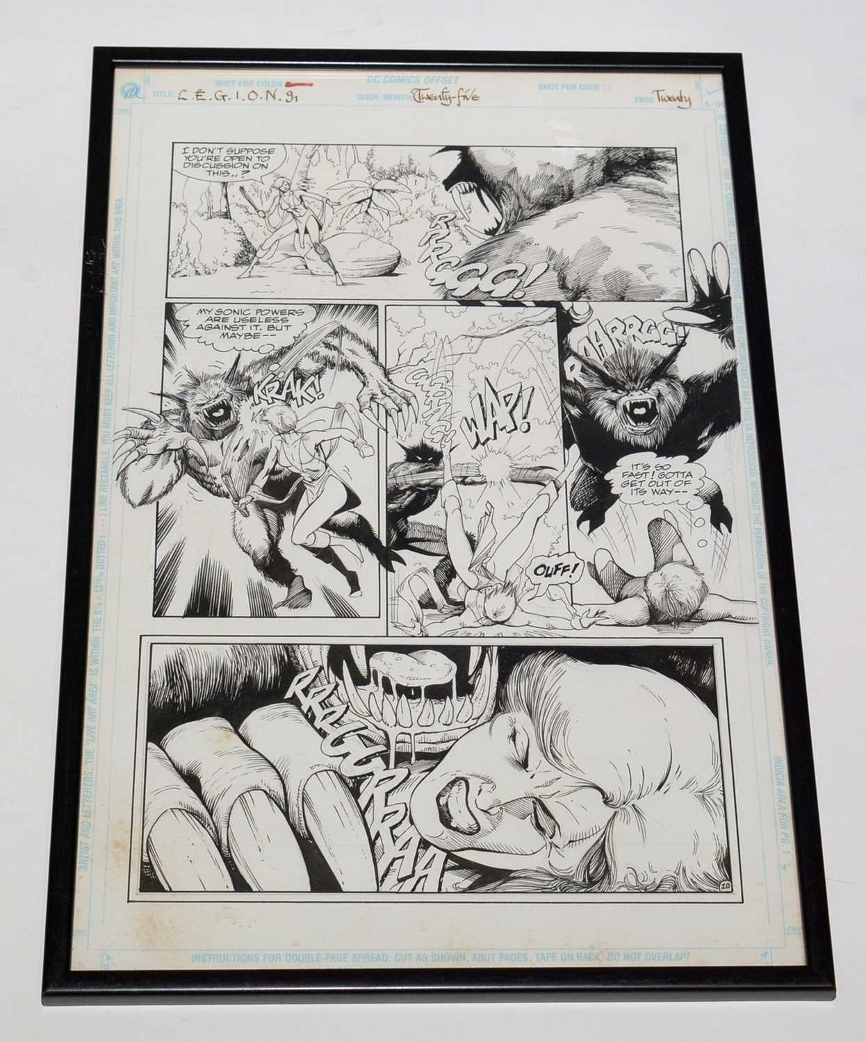 A page of original comic artwork