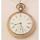 A gold plated Waltham pocket watch