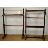 Two Edwardian mahogany towel rails.