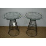 James Brindley of Harrogate: a pair of grey/black metal occasional tables