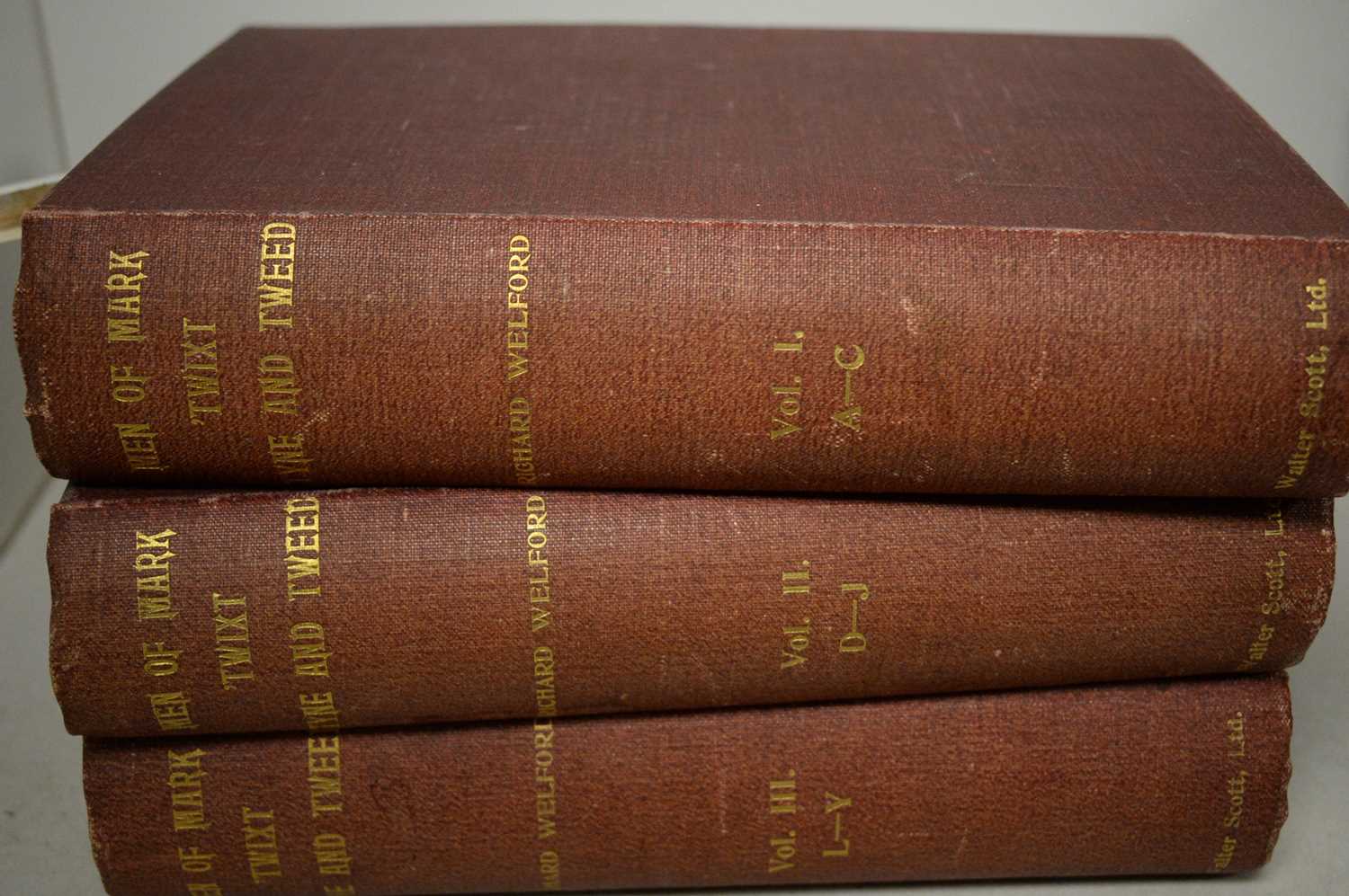 Three volumes of Men of Mark 'Twixt Tyne and Tweed, by Richard Welford.