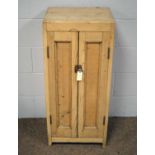 19th C stripped pine cupboard.