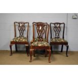 Four early 20th Century Georgian style mahogany dining chairs