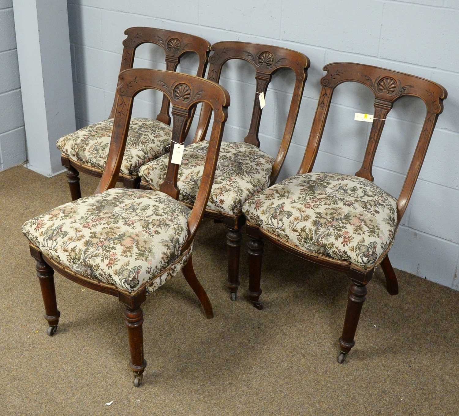 Set of four Victorian and three 20th C George III style dining chairs. - Bild 3 aus 6