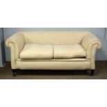 20th C drop-arm Chesterfield style sofa.