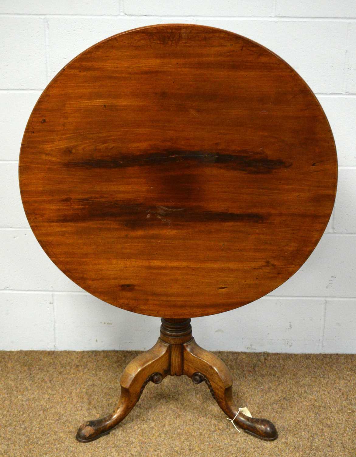 Late 19th C mahogany tilt-top tripod table. - Bild 2 aus 3