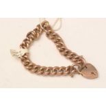 A 9ct rose gold curb link bracelet