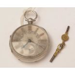 A late Victorian silver-cased pocket watch