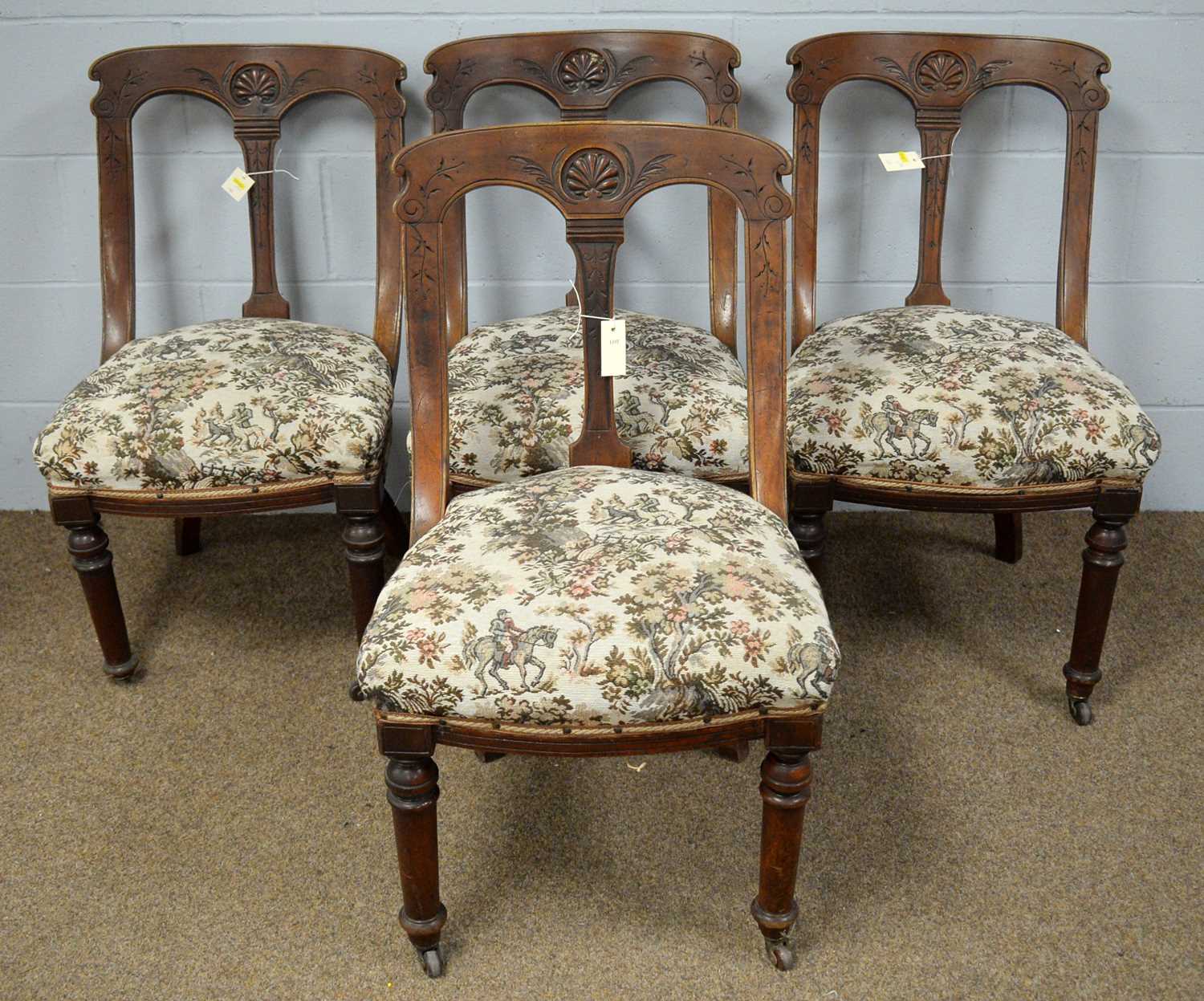 Set of four Victorian and three 20th C George III style dining chairs. - Bild 2 aus 6