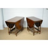 Two oak gateleg dining tables