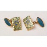 A pair of Liberty of London enamelled cufflinks
