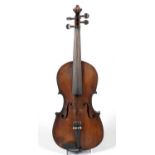 Stradivarius style violin, two bows