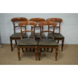 A set of five early 19th C dining chairs.