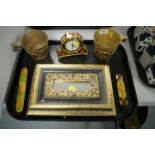 Royal Crown Derby mantel clock; and other collectable items.