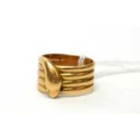 An Edwardian 18ct gold coiled serpent ring