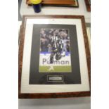 A selection of framed football memorabilia relating to Newcastle United F.C.