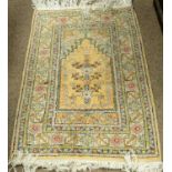 A Turkish prayer rug.