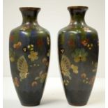 A pair of early 20th Century Japanese Cloisonne enamel vases