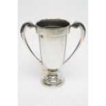 A 1930s Streamline Moderne silver trophy cup