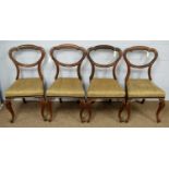 Set of four Victorian dining chairs.