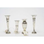 Silver spill and bud vases