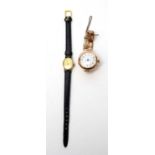 Two 9ct gold cased watches