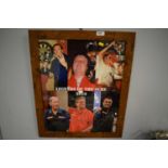 A signed darts photograph montage.