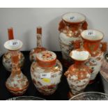 Collection of Japanese Kutani ceramics.