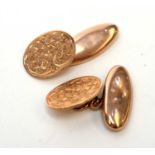 An antique pair of 9ct rose gold cufflinks