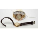 A 9ct gold cased Audax and one other watch