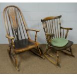 Two 20th Century Windsor-style rocking chairs.