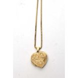 A 9ct gold heart-shaped pendant locket