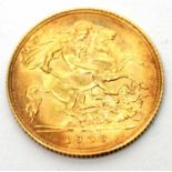 A 1909 gold half sovereign