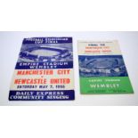A 1955 FA Cup Final Tie match programme and song sheet