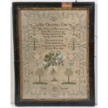 A George IV 'Christmas Day' needlework sampler by Letitia Baverstock.