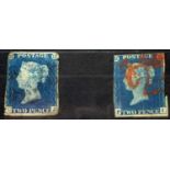 Two GB QV 2d blues 1840