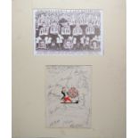 A page from the Beano signed by 1950s Newcastle United football team