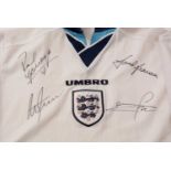An autographed England football shirt