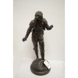 A 20th Century bronzed spelter figure after Ernest Rancoulet
