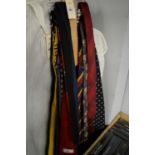 A selection of silk and other ties.