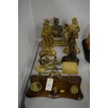 A selection of maritime and other brassware,