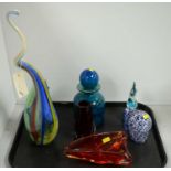 A selection of Mdina and other glass ware.